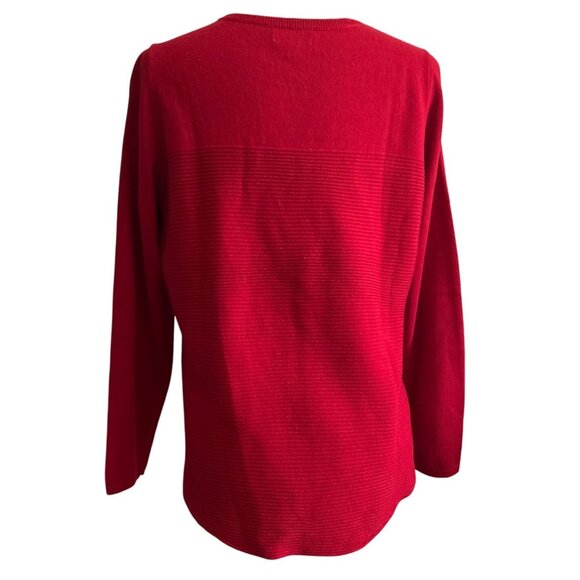 Croft & Barrow Womens Red Textured Knit Long Sleeve Pullover Sweater Size M - Picture 2 of 7